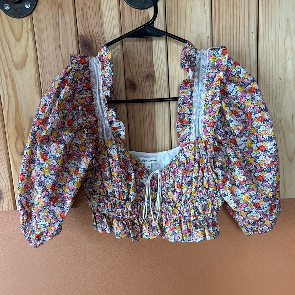 For Love And Lemons Multicolor Floral Blouse